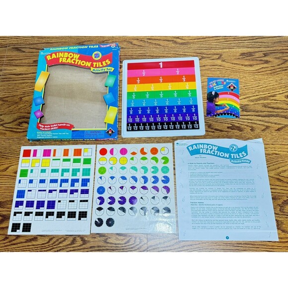 Learning Resources Rainbow Fraction Plastic Tiles Activity Set - Picture 3 of 6